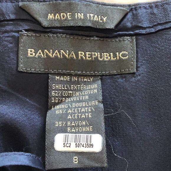 Banana Republic Strapless Blue Dress Italy Tea Length Y2K Semi Formal Retro - Picture 9 of 10